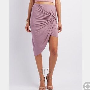 Knotted Asymmetrical Skirt Lavender